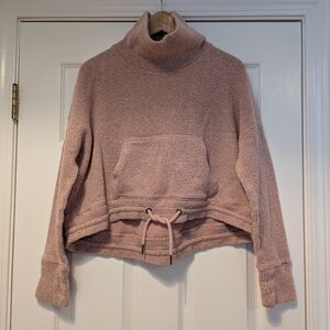 Sweaty Betty Blush Cowl Neck Cropped Sweater